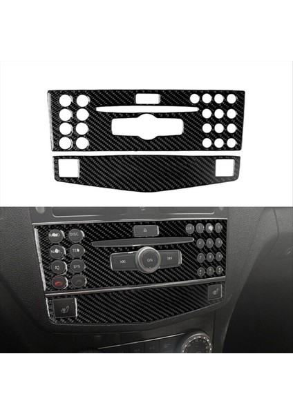Karbon Fiber Konsol CD Panel Trim Mercedes-Benz C Sınıfı W204 2007-2010 Tip D (Yurt Dışından) indirimleri