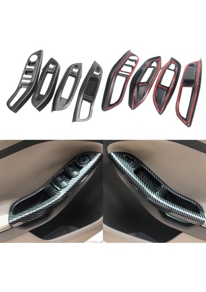 Ford Focus Için 3 Mk3 Mk4 2009-2017 Araba Kapısı Iç Koltuk Pencere Paneli Karbon Fiber Dekoratif Sticker 4pcs (Yurt Dışından) modelleri