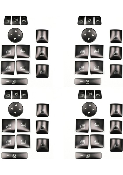 48PCS Araba Kapısı Koltuk Pencere Anahtarı Düğmesi Trim Kapak Çıkartma Mercedes Benz Glk ml Gl A B C E G Sınıf W204 X166 (Yurt Dışından)