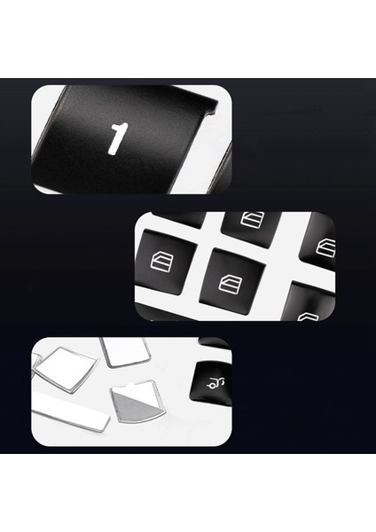 48PCS Araba Kapısı Koltuk Pencere Anahtarı Düğmesi Trim Kapak Çıkartma Mercedes Benz Glk ml Gl A B C E G Sınıf W204 X166 (Yurt Dışından) indirimleri