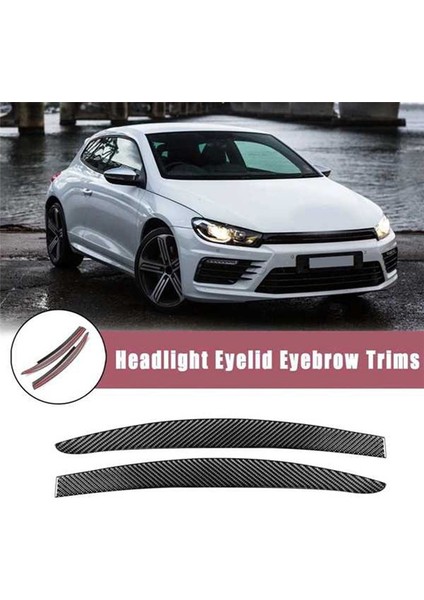 Araba Karbon Fiber Farlar Kaşları Göz Kapakları Scirocco Için 2009-2016 Için Kirpik Kafası Işık Lamba Çıkartmaları (Yurt Dışından) modelleri