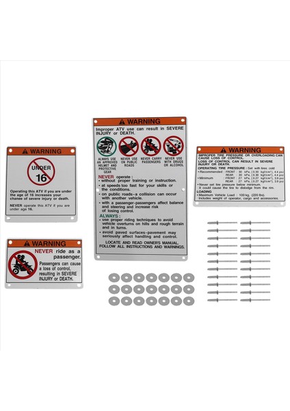 Yamaha Için 2x Uyarı Çıkartmaları Çıkartmalar Etiketleri Alüminyum Yedek Raptor Blaster Banshee (Yurt Dışından) modelleri