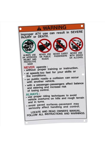 Yamaha Için 2x Uyarı Çıkartmaları Çıkartmalar Etiketleri Alüminyum Yedek Raptor Blaster Banshee (Yurt Dışından) fırsatları