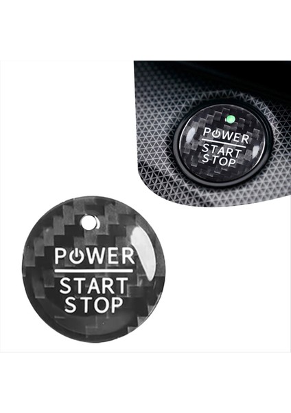 Araç Motor Başlangıç Durdur Düğmesi Gerçek Karbon Fiber Trim Sticker Ford Mustang Mach-E Için Iç Aksesuarlar (Yurt Dışından) modelleri