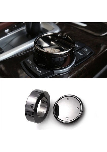 Idrive Araba Için 2x Multimedya Düğmesi Kapak Trim Düğmesi Sticker Için -Bmw F10 F18 F07 F20 F21 F06 F12 F30 F01 F02 F25 F26 (Yurt Dışından) indirimleri