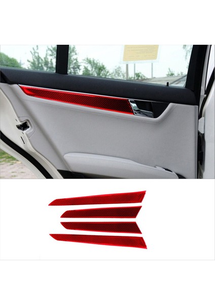 Mercedes-Benz C-Sınıfı W204 2007-2013 Için Kırmızı Karbon Fiber Iç Kapı Paneli Kapağı Kaplama (Yurt Dışından) indirimleri