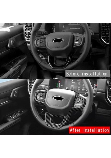 Ford Ranger 2023 Araç Direksiyon Simidi Dekoratif Kapak Döşeme Iç Assesorios - Abs Karbon Fiber (Yurt Dışından) fırsatları