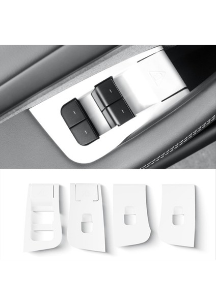Araba Cam Asansör Anahtarı Panel Kapak Pencere Kontrol Düğmesi Tesla Için Silikon Çerçeve Model Y Juniper 2025 Beyaz Lhd (Yurt Dışından) fiyatları