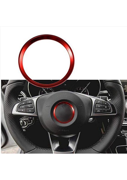 2x Kırmızı Direksiyon Simidi Merkezi Logo Dekorasyon Kapağı Halkası Trim Mercedes Benz C E Cla Glc Gle Sınıf 2015+ (Yurt Dışından) indirimleri