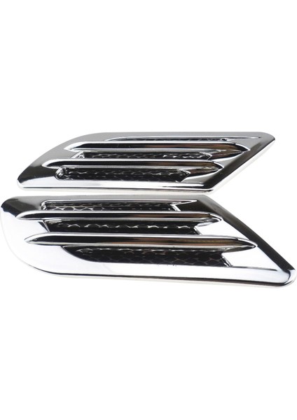 2pcs Araba Hava Giriş Dekorasyon Simülasyon Köpekbalığı Yan Hava Havalandırma Dekorasyon Trim Gümüş (Yurt Dışından)