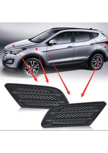 2pcs Araba Hava Giriş Dekorasyon Simülasyon Köpekbalığı Yan Hava Havalandırma Dekorasyon Trim Gümüş (Yurt Dışından) modelleri