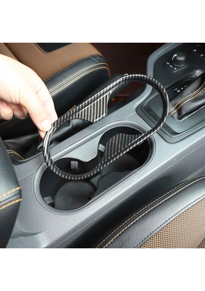 Ford Ranger 2015-2021 Araç Iç Mekan Için Araç Karbon Fiber Abs Dişli Su Kupası Çerçevesi Trim (Yurt Dışından) fırsatları