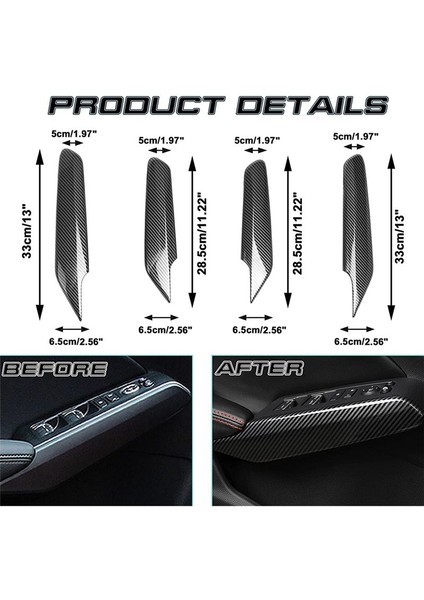 Honda Civic 11TH Gen 2022 2023 Aksesuarlar Için Iç Kapı Tutucu Pencere Anahtarı Yan Panel Kapağı - Abs Karbon Fiber (Yurt Dışından) fırsatları