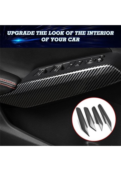 Honda Civic 11TH Gen 2022 2023 Aksesuarlar Için Iç Kapı Tutucu Pencere Anahtarı Yan Panel Kapağı - Abs Karbon Fiber (Yurt Dışından) indirimleri