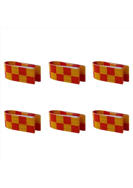 6x 1m Yansıtıcı Güvenlik Uyarısı Göze Çarpan Bant Çıkartması Kırmızı+Sarı (Yurt Dışından)