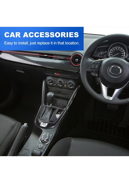 Karbon Fiber Abs Abs Merkezi Dişli Vites Düğmesi Panel Çerçeve Kapak Trim Araç Mazda 2 20-21 Cx-3 15-21 Rhd (Yurt Dışından) indirimleri