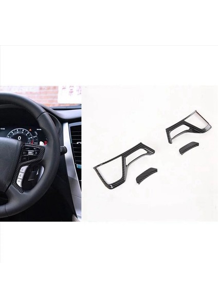 Mitsubishi Pajero Sport 2020 8pcs Karbon Fiber Abs Otomobil Iç Direksiyon Simidi Kapağı Kaplama Pervazları Araba Stil (Yurt Dışından) fırsatları
