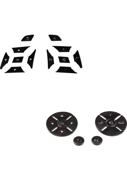 24PCS Araç Direksiyon Düğmesi Düğmesi Anahtar Trim Kapak Çıkartma Mercedes Benz A B C E ml Gl Sl Sınıf W176 W212 W204 (Yurt Dışından) fiyatları