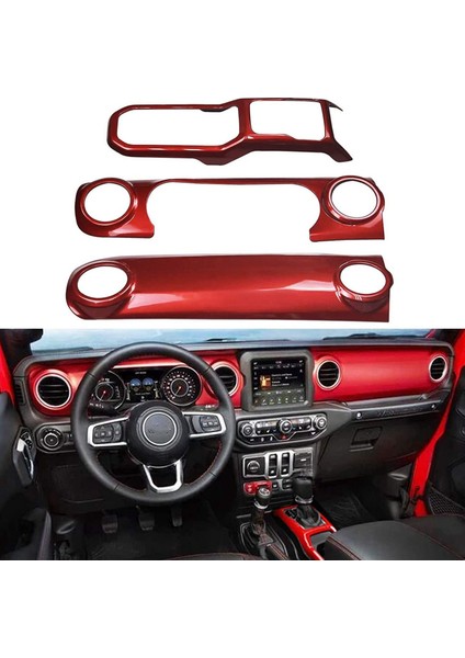 Jl Center Konsol Paneli Gösterge Tablosu Kapak Jeep Wrangler Jl 2018-2021/ Gladiator Jt 2020 Aksesuarları (Kırmızı) (Yurt Dışından) modelleri