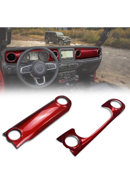 Jl Center Konsol Paneli Gösterge Tablosu Kapak Jeep Wrangler Jl 2018-2021/ Gladiator Jt 2020 Aksesuarları (Kırmızı) (Yurt Dışından) fırsatları