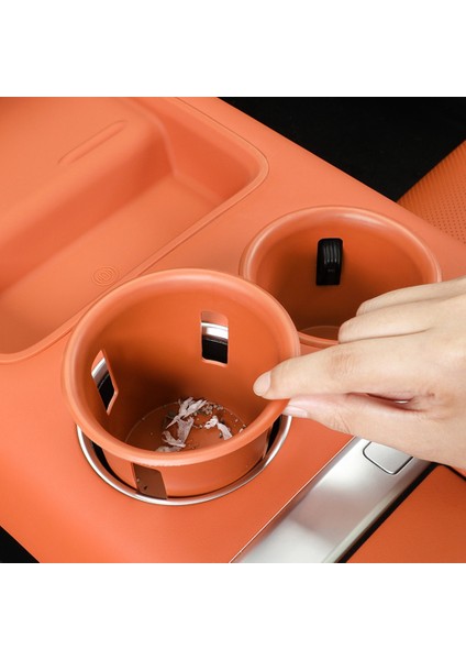 Lixiang L7 L8 L9 2023 Silikon Otomobil Merkezi Su Kupası Tutucu Pad Saklama Kutusu Dekoratif Parçalar Ön Row Turuncu (Yurt Dışından) fiyatları