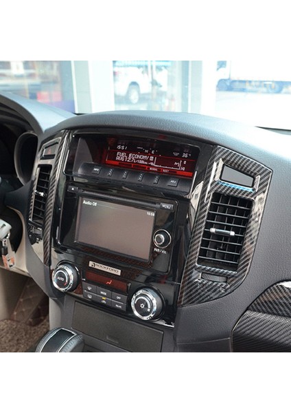 Araç Karbon Fiber Iç Gösterge Tablosu Merkez Konsolu Hava Havalandırma Havalandırma A/c Çıkış Çerçeve Kapak Mitsubishi Pajero 2007-2019 (Yurt Dışından) fiyatları