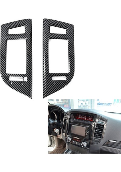 Araç Karbon Fiber Iç Gösterge Tablosu Merkez Konsolu Hava Havalandırma Havalandırma A/c Çıkış Çerçeve Kapak Mitsubishi Pajero 2007-2019 (Yurt Dışından) fırsatları