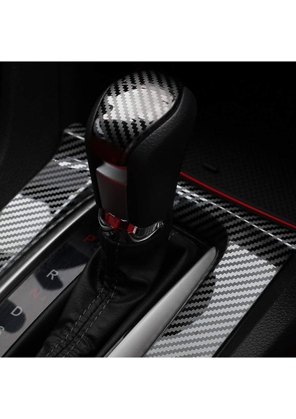 Abs Karbon Fiber Tarzı Iç Dişli Vites Değiştirme Düğmesi Koruyucusu Honda Civic Için Trim Sticker 2016 2017 2018 2019 10 Gen Otomatik Şanzıman (Yurt Dışından) indirimleri