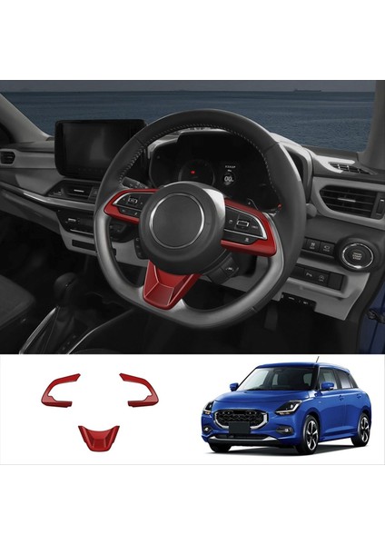 Araç Direksiyon Simidi Sticker Direksiyon Düğmeleri Suzuki Swift Için Iç Aksesuar Trim 2024 Kırmızı (Yurt Dışından) modelleri