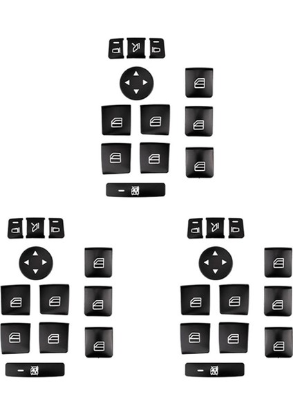 36PCS Araba Kapısı Koltuk Pencere Anahtarı Düğmesi Trim Kapak Çıkartması Benz Glk ml Gl A B C E G Sınıfı W204 X166 (Yurt Dışından)