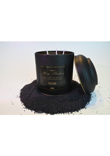 Noir - Toz Mum | El Yapımı Siyah Mum | Yılbaşı Özel Koleksiyonu fırsatları