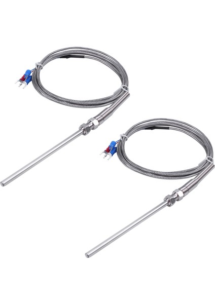 2x Çelik Sıcaklık Probu PT100 Rtd Sensör Kablosu 2m 98 mm 3 Kablolar -50 - 400 Celsius (Yurt Dışından)