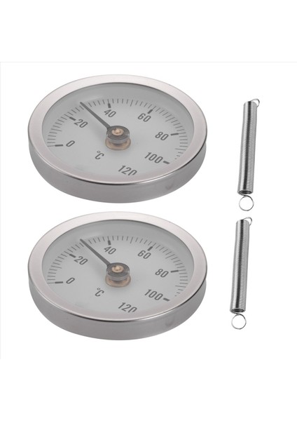 2x TS-W50A Termometre Sıcak Su Borusu Termometre Bimetal Paslanmaz Çelik Yüzey Boru Klipsli Sıcaklık Göstergesi (Yurt Dışından) fırsatları