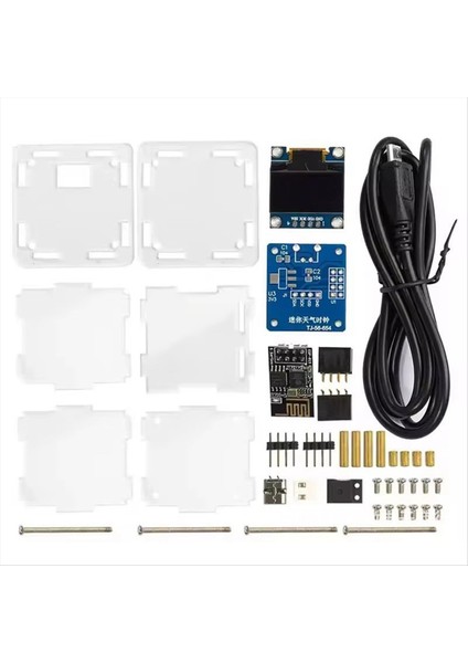 ESP8266 Dıy Kit Mini Hava Tahmin Saati Kiti Wifi OLED Ekran ve Case Dıy Kaynağı ile Ağ (Yurt Dışından) modelleri