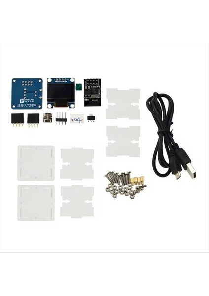 ESP8266 Dıy Kit Mini Hava Tahmin Saati Kiti Wifi OLED Ekran ve Case Dıy Kaynağı ile Ağ (Yurt Dışından) fırsatları
