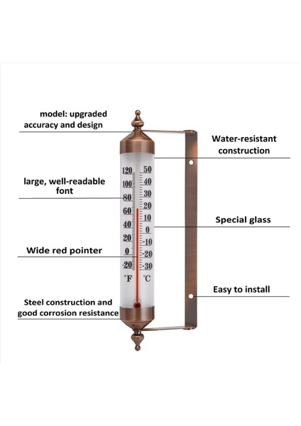 3pcs 10 Inç Yeni Premium Çelik Iç/dış Mekan Termometresi Kablosuz Dekoratif (Yurt Dışından) indirimleri