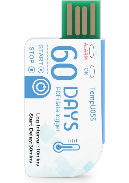 1pcs TEMPU05S USB Sıcaklık Veri Kaydı 60 Günlük Tek Kullanımlık Sıcaklık Analizörü Pdf Raporu USB Sıcaklık Kaydı (Yurt Dışından)