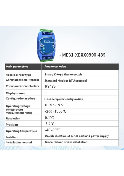 8 Yollu Sıcaklık Edinme Modülü Modbus RS485 PT100 Rtd Gateway Watchdog Dns Endüstriyel (Yurt Dışından) fiyatları