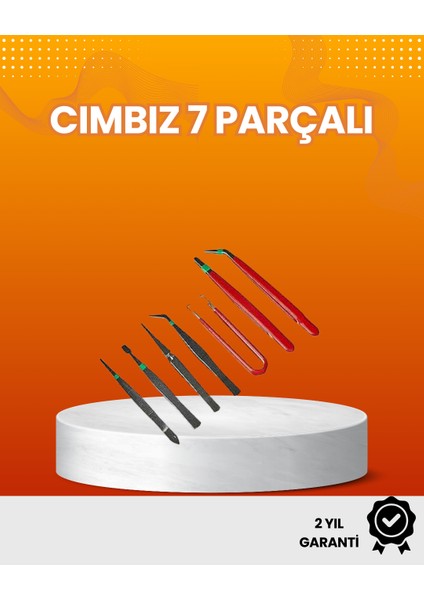 7’li Hassas Uçlu Cımbız Seti Antistatik Esd Kaplamalı Profesyonel