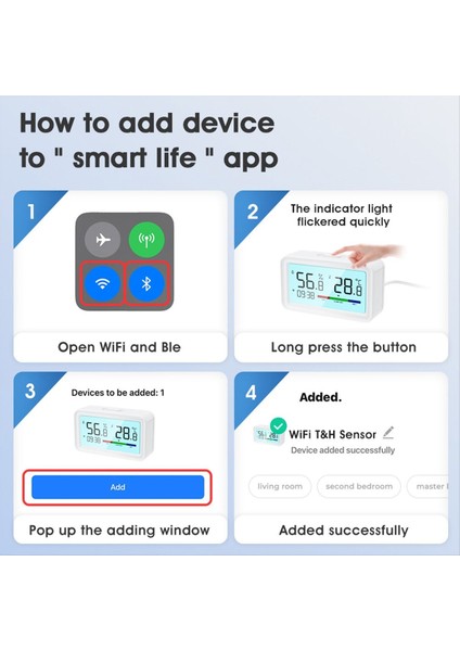 Tuya Akıllı Wifi Sıcaklık ve Nem Sensörü Kablosuz Termometre Higometresi LCD Evli Uzak Bağlantı Alarmı- A (Yurt Dışından) modelleri