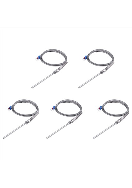 5x Çelik Sıcaklık Probu PT100 Rtd Sensör Kablosu 2m 98 mm 3 Kablolar -50 - 400 Celsius (Yurt Dışından)