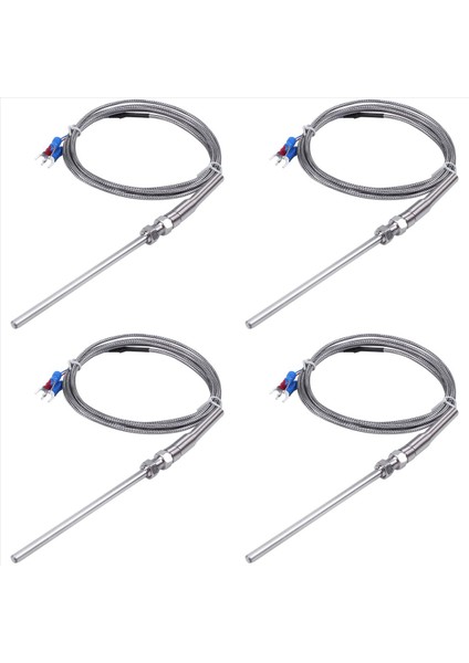 4x Çelik Sıcaklık Probu PT100 Rtd Sensör Kablosu 2m 98 mm 3 Kablolar -50 - 400 Celsius (Yurt Dışından)