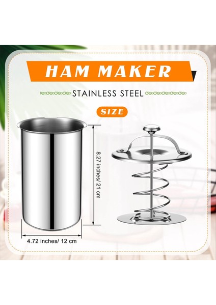 2 Adet Et Pres Üreticisi Paslanmaz Çelik Jambon Basınçlı Termometre Sandviç Eti Pres Pastırma Jambon Üreticisi (Yurt Dışından) fırsatları