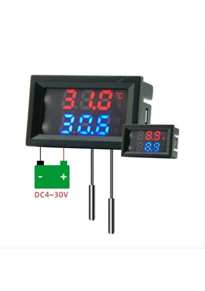 Mini Doğru Akım 4-28V Dijital Termometre Çift Ekran Dedektörleri Kar Aroması Mum Sıcaklık Araç Termometresi A (Yurt Dışından) fırsatları