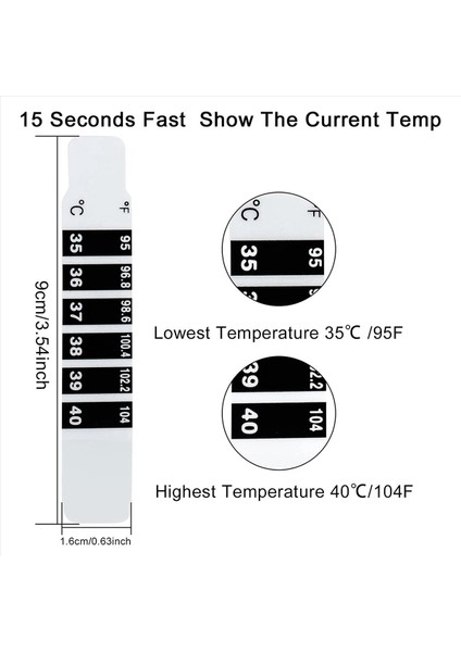 90 Pc Alın Termometre Şeritler Yapışkan Termometre Şeritleri Yeniden Kullanılabilir Termometre Çıkartmaları Bozma Çıkartma (Yurt Dışından) modelleri