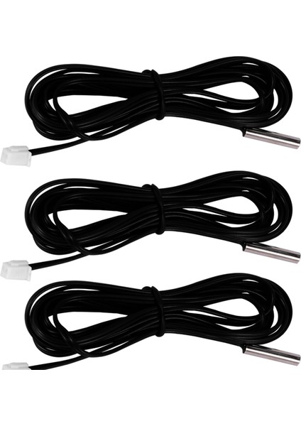 3x 2m Ntc Termistör Sıcaklık Sensörü Su Geçirmez Prob Teli 10 K% 3950 Siyah (Yurt Dışından)