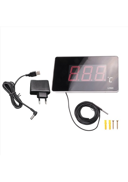 Su Balık Tankı Dış Sıcaklık Ölçer Için LED Ekran ve Su Geçirmez Prob Termometresi ile Havuz Termometresi Ab Fişi (Yurt Dışından)