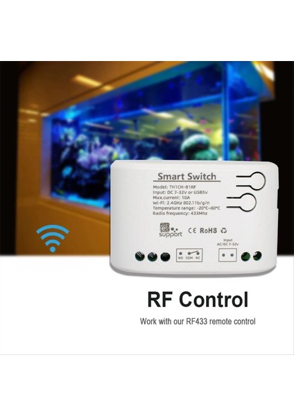 Wifi Akıllı Sıcaklık Nem Sensörü Monitör Anahtarı Akıllı Ana Sayfa Ewelink Uygulama Kontrolü Dc 7-32V (Yurt Dışından)