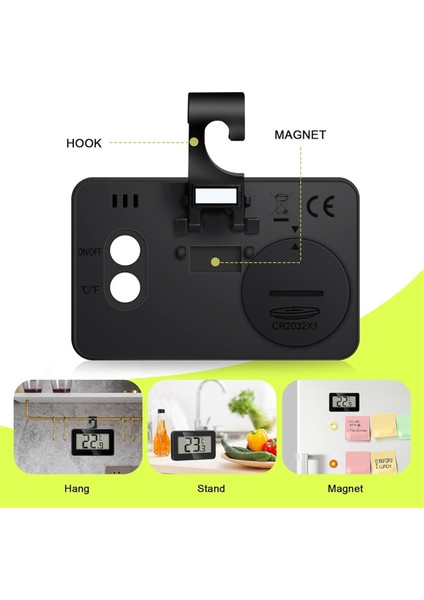 Buzdolabı Termometresi 2 Paket Dijital Buzdolabı Dondurucu Mutfak Termometresi Kapalı Su Geçirmez Büyük LCD Ekran (Yurt Dışından) fiyatları