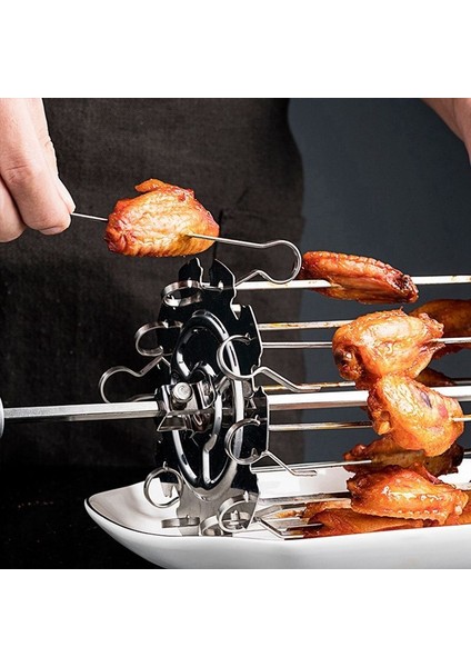 304 Paslanmaz Çelik Dönen Izgara Şişleri Barbekü Izgara Kafesi Hava Fritöz Kuzu Şişeleri Izgara Elektrikli Fırın Aksesuarları 25CM (Yurt Dışından) modelleri